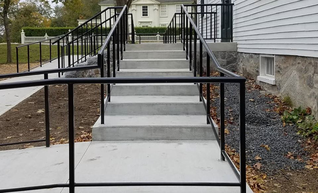 Extensive Iron Railings for Steps and Handicap Ramp at a Church
